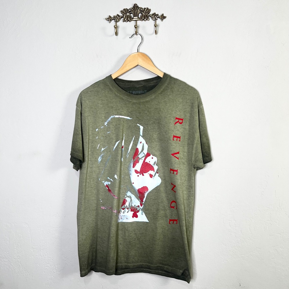 My Chemical Romance Revenge‎ T Shirt Graphic Print Olive Green Cotton Size Large